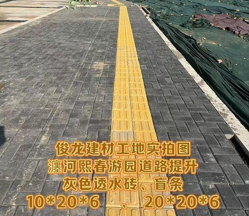 瀍河熙春游園道路提升 （灰色透水磚、盲條）
